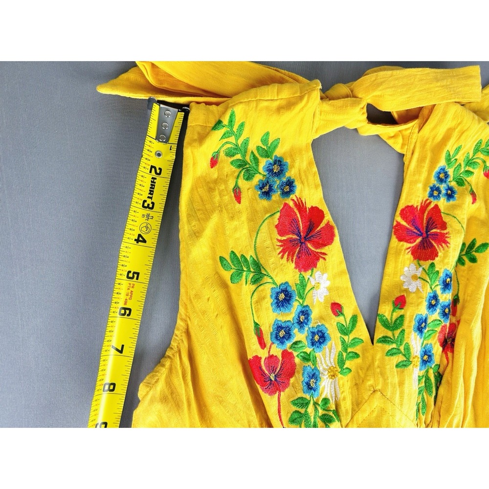 Anthropologie X Tracy Reese Women's 8P Floral Embroidered Gold Maxi Dress NEW - Picture 8 of 11